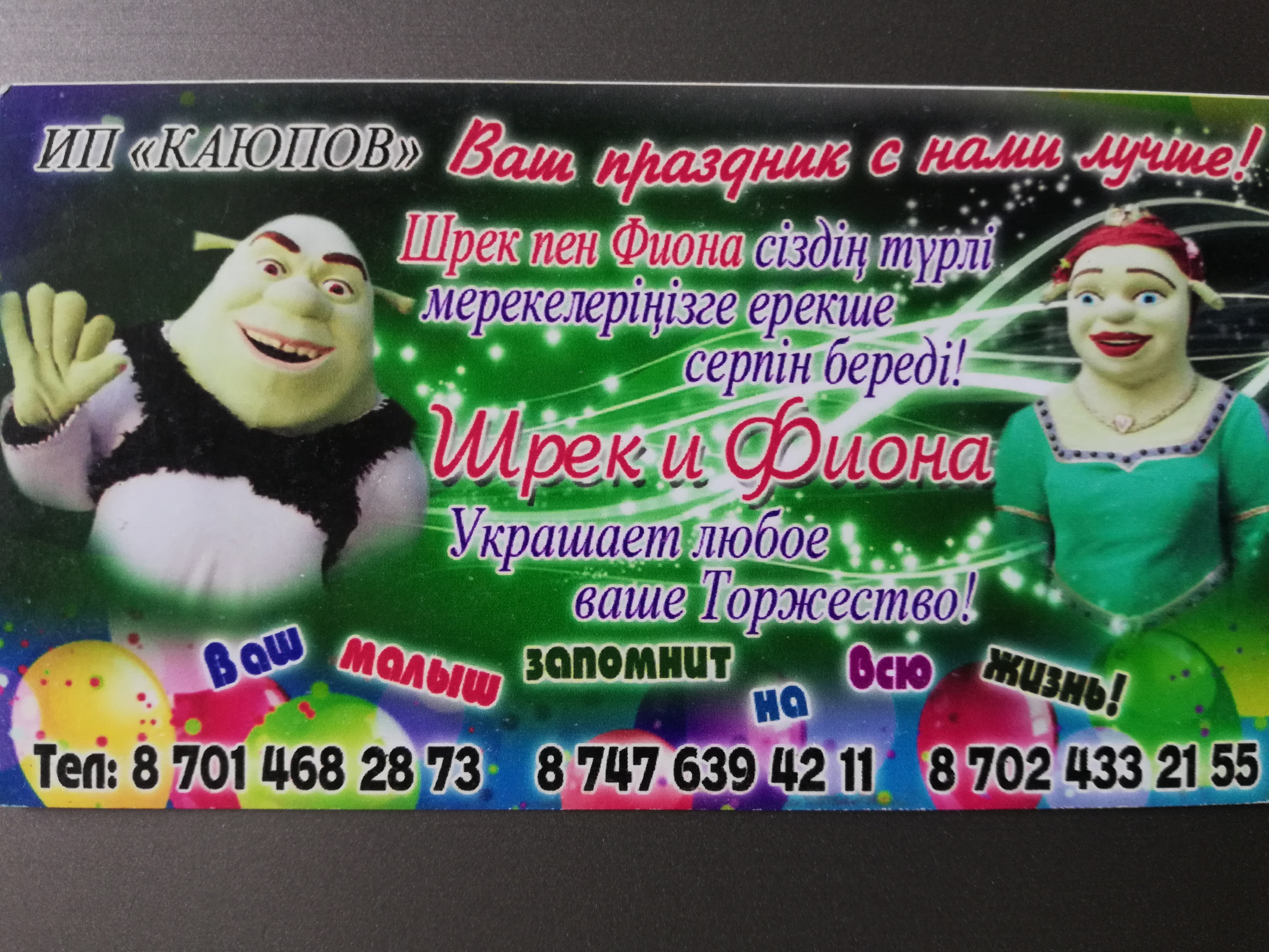ШРЕК И ФИОНА Украшает любое ваше торжество!